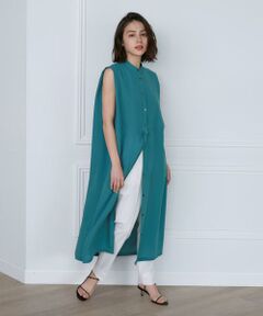 INED / イネド ミニ丈・ひざ丈ワンピース | ノースリーブシャツドレス