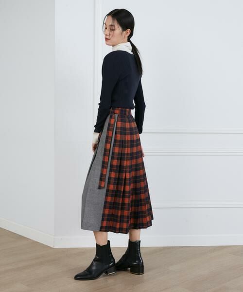 INED / イネド ミニ・ひざ丈スカート | 《大きいサイズ》チェックプリーツスカート | 詳細4