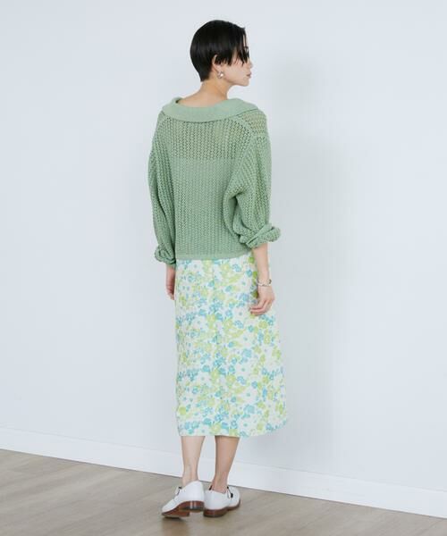 INED / イネド ミニ・ひざ丈スカート | 《大きいサイズ》花柄ジャガードスカート | 詳細4