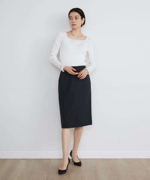 INED / イネド ミニ・ひざ丈スカート | 《大きいサイズ》モヘアウールタイトスカート | 詳細6