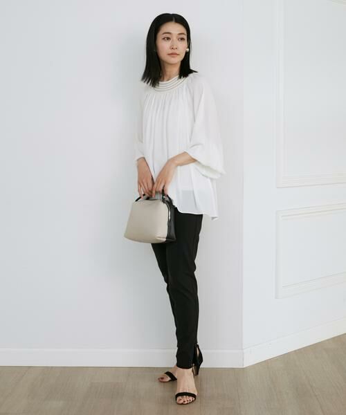 INED / イネド スラックス・ドレスパンツ | 《大きいサイズ》4WAYストレッチテーパードパンツ《アンクル丈/股下68cm》 | 詳細2