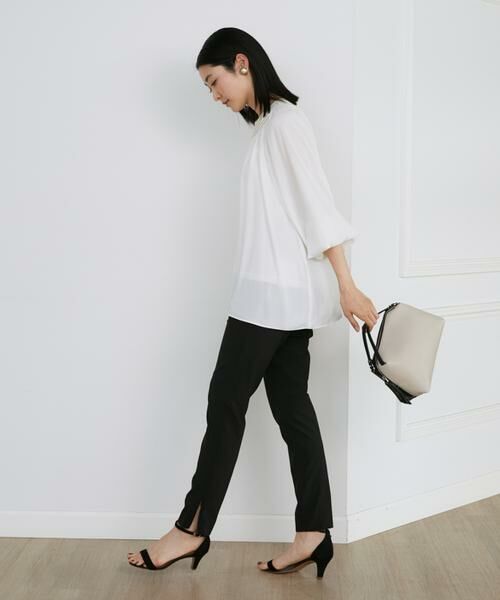 INED / イネド スラックス・ドレスパンツ | 《大きいサイズ》4WAYストレッチテーパードパンツ《アンクル丈/股下68cm》 | 詳細3