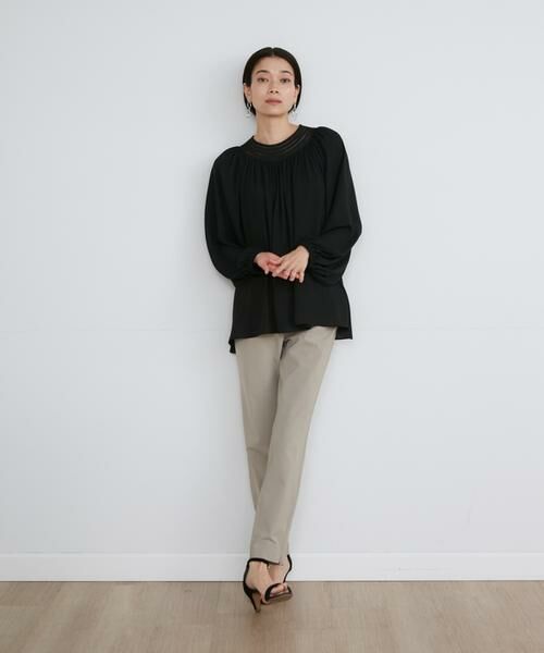 INED / イネド スラックス・ドレスパンツ | 《大きいサイズ》4WAYストレッチテーパードパンツ《アンクル丈/股下68cm》 | 詳細5