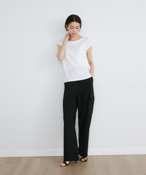 INED / イネド Tシャツ | フレンチスリーブTシャツ《スビン綿MIX天竺/A-GIRL’S 》 | 詳細3