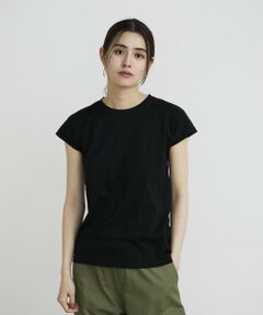 《大きいサイズ》フレンチスリーブTシャツ《スビン綿MIX天竺/A-GIRL’S 》