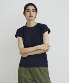 《大きいサイズ》フレンチスリーブTシャツ《スビン綿MIX天竺/A-GIRL’S 》