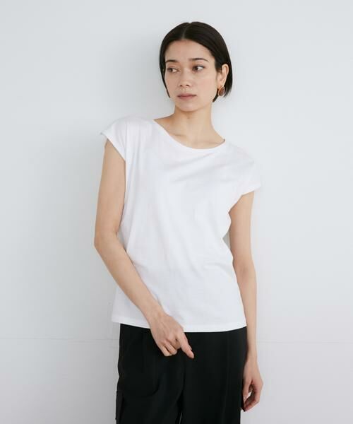 INED / イネド Tシャツ | 《大きいサイズ》フレンチスリーブTシャツ《スビン綿MIX天竺/A-GIRL’S 》 | 詳細1