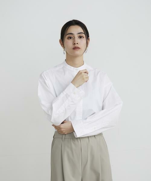 INED / イネド シャツ・ブラウス | ショート丈バンドカラーシャツ | 詳細12