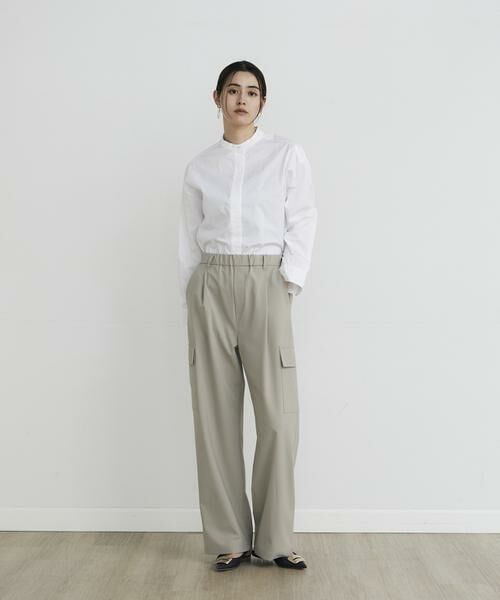 INED / イネド シャツ・ブラウス | ショート丈バンドカラーシャツ | 詳細7