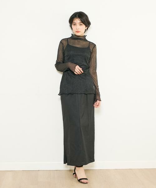 INED / イネド カットソー | 《INED CLARO》ラメチュールハイネック | 詳細2