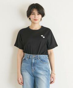 《INED CLARO》ハート刺繍Tシャツ