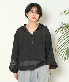 《INED CLARO》メッシュ切り替えアノラックシャツ