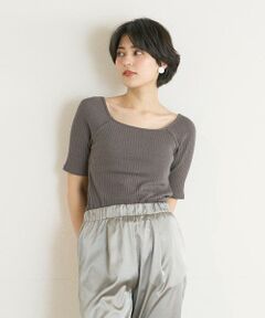 《INED CLARO》カップ付きリブトップス