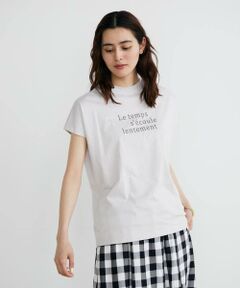 《大きいサイズ》フレンチスリーブロゴTシャツ《スビン綿MIX天竺/A-GIRL’S 》