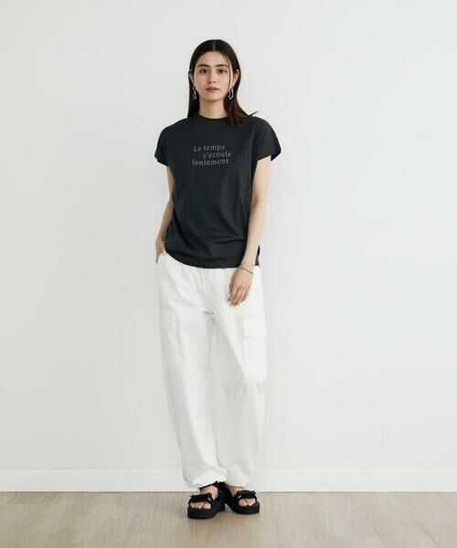 INED / イネド Tシャツ | 《大きいサイズ》フレンチスリーブロゴTシャツ《スビン綿MIX天竺/A-GIRL’S 》 | 詳細10