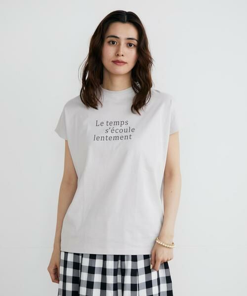 INED / イネド Tシャツ | 《大きいサイズ》フレンチスリーブロゴTシャツ《スビン綿MIX天竺/A-GIRL’S 》 | 詳細14