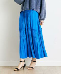 INED / イネド ミニ・ひざ丈スカート | 《INED CLARO》シルキーティアードスカート