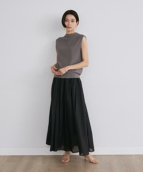 INED / イネド ミニ・ひざ丈スカート | 《大きいサイズ》ローンギャザーロングスカート | 詳細5
