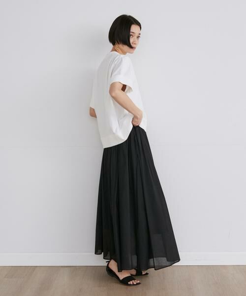 INED / イネド ミニ・ひざ丈スカート | 《大きいサイズ》ローンギャザーロングスカート | 詳細8
