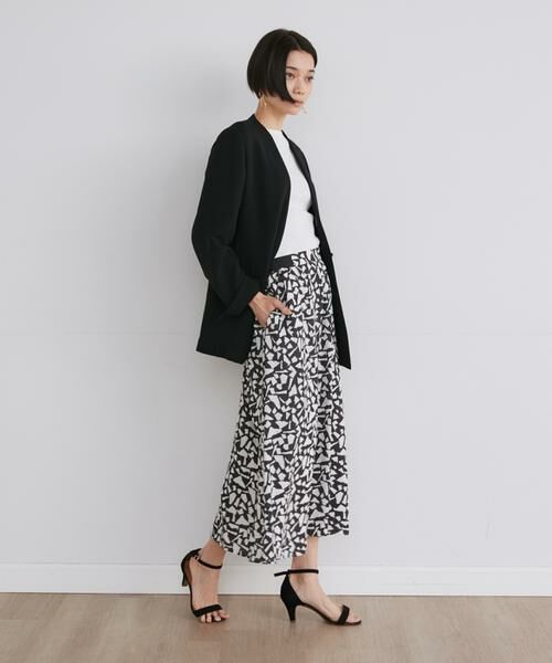 INED / イネド ロング・マキシ丈スカート | 《大きいサイズ》 幾何プリントフレアースカート | 詳細11