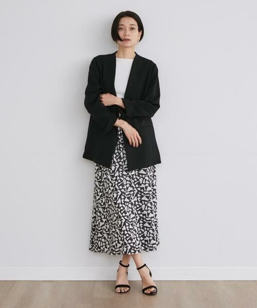INED / イネド ロング・マキシ丈スカート | 《大きいサイズ》 幾何プリントフレアースカート | 詳細9