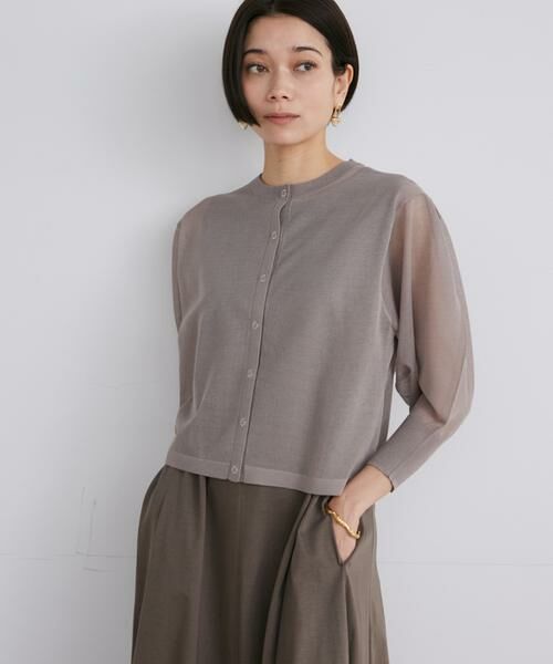 INED / イネド カーディガン・ボレロ | 《大きいサイズ》リングドットボタンシアーカーディガン | 詳細11