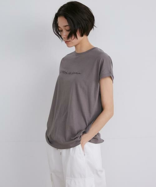 INED / イネド Tシャツ | 《大きいサイズ》フレンチスリーブロゴTシャツ | 詳細10