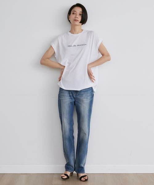 INED / イネド Tシャツ | 《大きいサイズ》フレンチスリーブロゴTシャツ | 詳細2