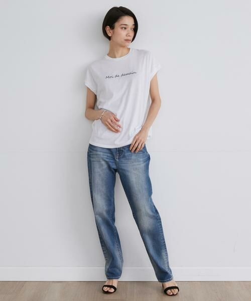 INED / イネド Tシャツ | 《大きいサイズ》フレンチスリーブロゴTシャツ | 詳細3