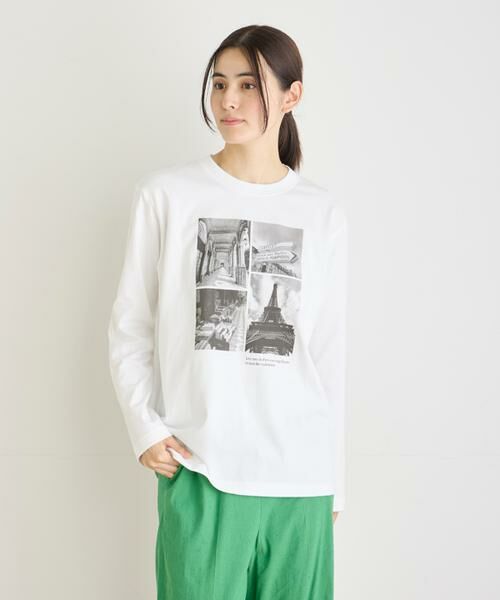 INED / イネド Tシャツ | 《大きいサイズ》コラージュフォトロングスリーブTシャツ | 詳細1