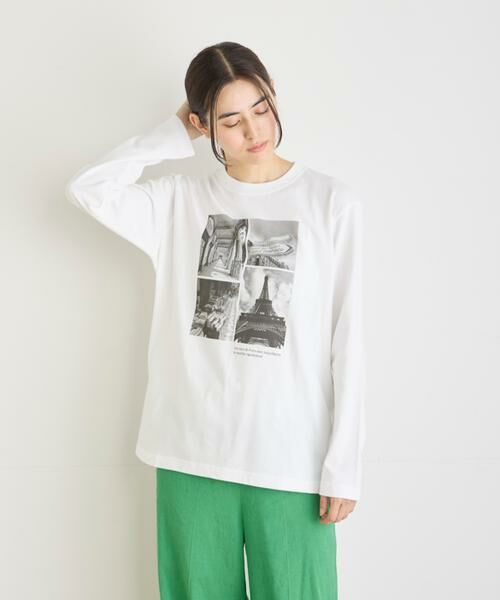 INED / イネド Tシャツ | 《大きいサイズ》コラージュフォトロングスリーブTシャツ | 詳細8