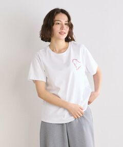 《INED CLARO》ハートロゴ刺繍Tシャツ