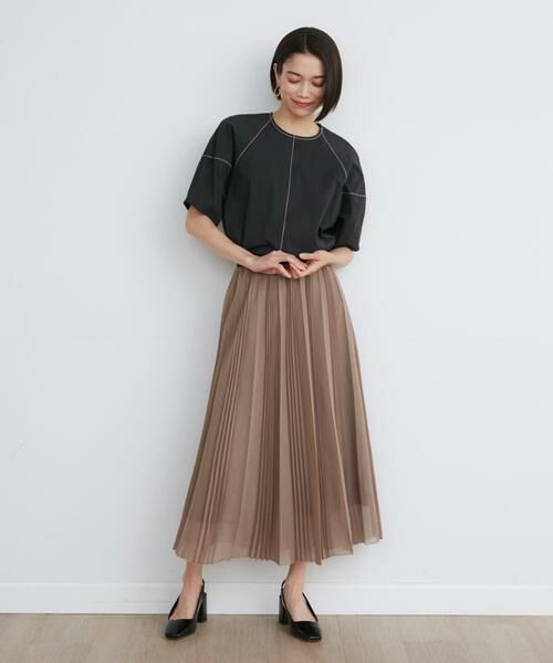 INED / イネド ミニ・ひざ丈スカート | 《大きいサイズ》ランダムプリーツスカート | 詳細3