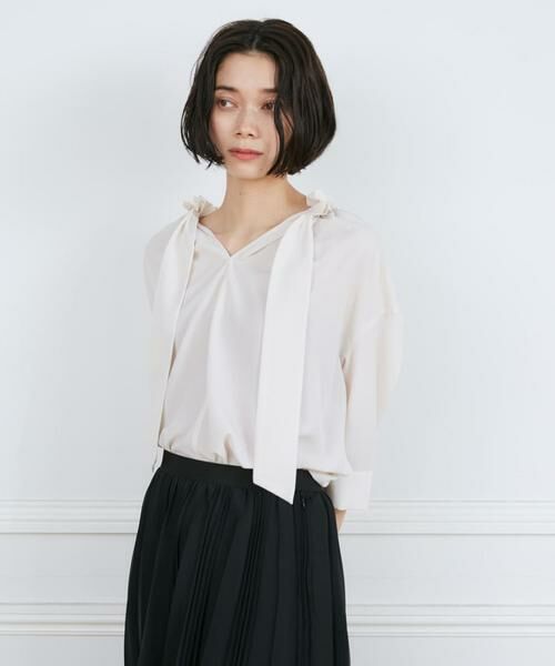 INED / イネド シャツ・ブラウス | 《大きいサイズ》ギャザーボウタイブラウス | 詳細11