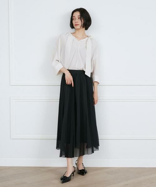 INED / イネド シャツ・ブラウス | 《大きいサイズ》ギャザーボウタイブラウス | 詳細8