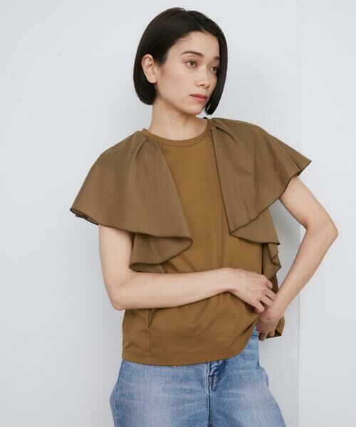 INED / イネド カットソー | 異素材ラッフルスリーブカットソー | 詳細1