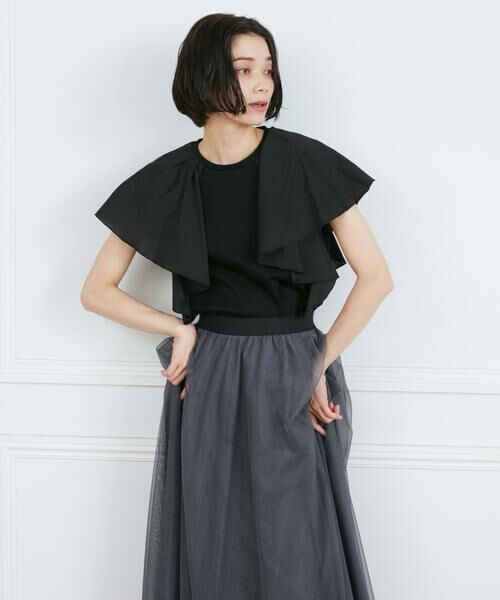 INED / イネド カットソー | 異素材ラッフルスリーブカットソー | 詳細13