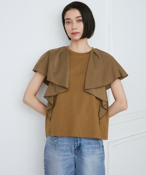 INED / イネド カットソー | 異素材ラッフルスリーブカットソー | 詳細14
