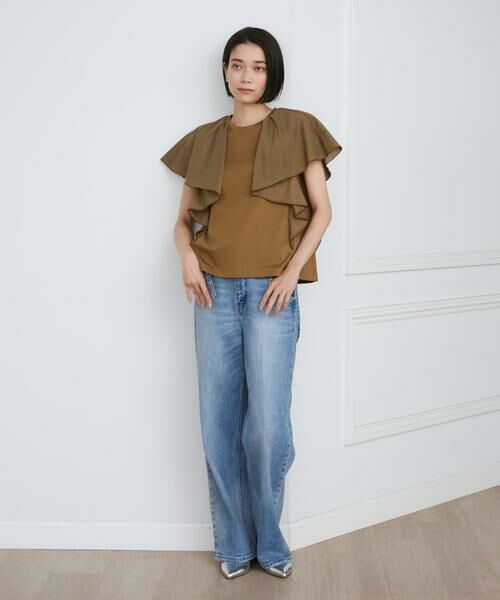 INED / イネド カットソー | 異素材ラッフルスリーブカットソー | 詳細2