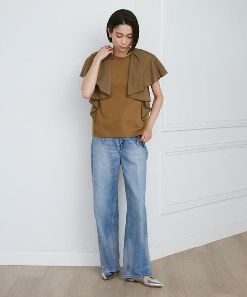 INED / イネド カットソー | 異素材ラッフルスリーブカットソー | 詳細3