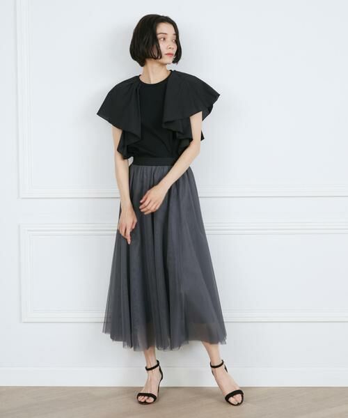 INED / イネド カットソー | 《大きいサイズ》異素材ラッフルスリーブカットソー | 詳細10