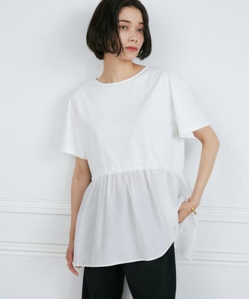 INED / イネド Tシャツ | 《大きいサイズ》異素材ペプラムカットソー | 詳細1