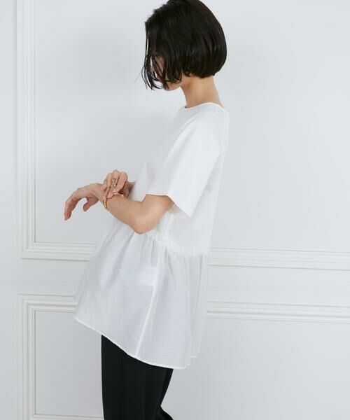 INED / イネド Tシャツ | 《大きいサイズ》異素材ペプラムカットソー | 詳細14