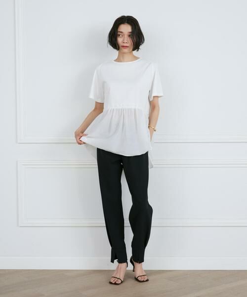 INED / イネド Tシャツ | 《大きいサイズ》異素材ペプラムカットソー | 詳細3