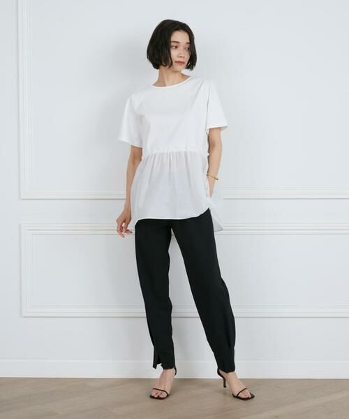 INED / イネド Tシャツ | 《大きいサイズ》異素材ペプラムカットソー | 詳細4