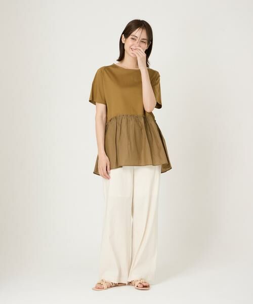 INED / イネド Tシャツ | 《大きいサイズ》異素材ペプラムカットソー | 詳細8