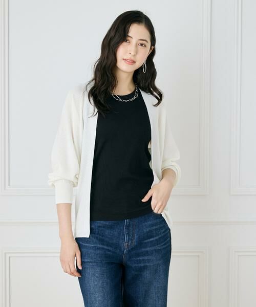 INED / イネド カーディガン・ボレロ | 《大きいサイズ》鹿の子編み着流しホールガーメントカーディガン《Cuoo》 | 詳細14