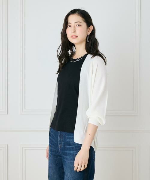 INED / イネド カーディガン・ボレロ | 《大きいサイズ》鹿の子編み着流しホールガーメントカーディガン《Cuoo》 | 詳細26