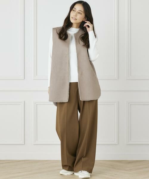 INED / イネド ベスト | 《INED CLARO》リバーシブルフェイクムートンジレ | 詳細14