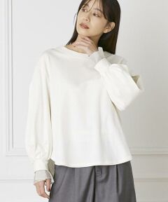 《INED CLARO》シフォン切り替えカットソー